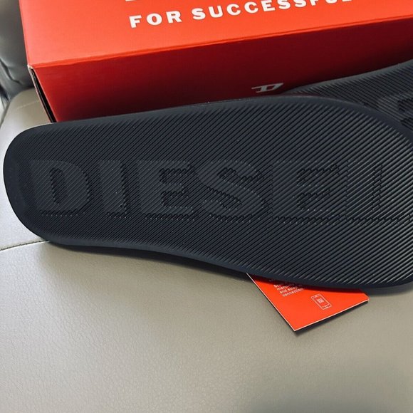 BNWB WOMEN'S DIESEL SA-MAYEMI DW SLIDES SANDALS BLACK WITH RED LOGO US SIZE 7 - Picture 8 of 12